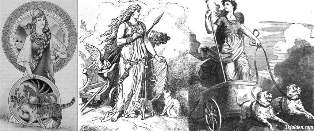 freya y sus gatos en la mitología nórdica