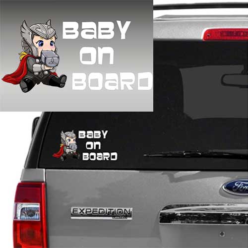 thor baby on board sticker