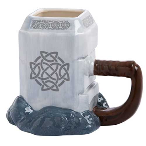 thor mjolnir ceramic sculpted mug