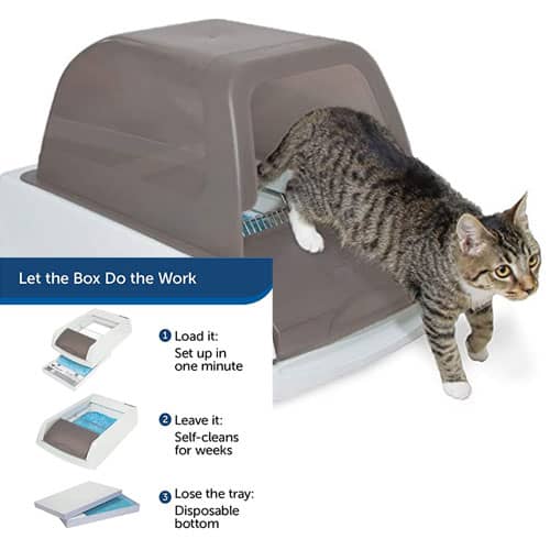 automatic self cleaning hooded cat litter box