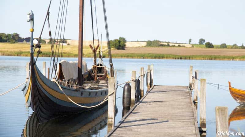 ladby viking ship at the fjord