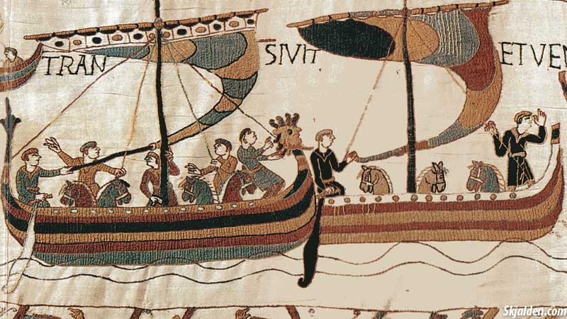 Viking ships on the Bayeux Tapestry